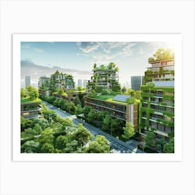 Green Sustainable City Concept Art Print