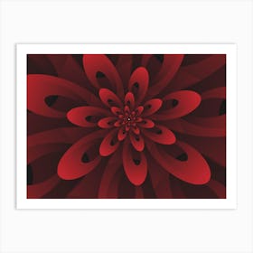 Abstract Digital Modern Red Floral Design Background Art Print