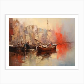 Boats In The Harbor 2 Art Print