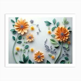 Paper Flowers 23 Art Print