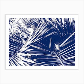 Palm Dark Blue Art Print