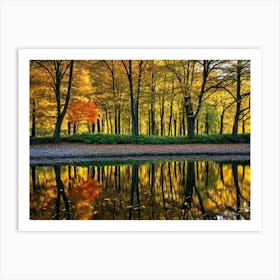 Serene Autumn Reflections 27 Art Print