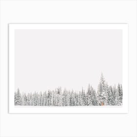 Snowy Winter Pine Forest Art Print