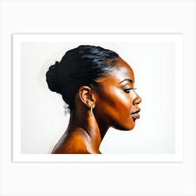 Side Profile Of Beautiful Woman Oil Painting 167 Art Print