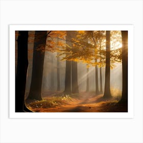 Forest With Sunbeams 03 Art Print