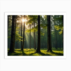 Sunrise In The Forest 5 Art Print