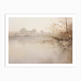 Muted Autumn Pond Painting Art Print