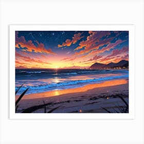 Sunset On The Beach 4 Art Print