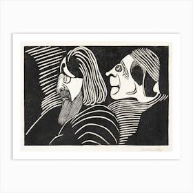 Two Male Heads (1918), Samuel Jessurun Art Print