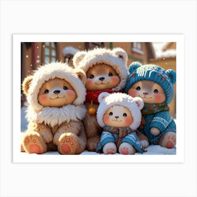 Family Of Teddy Bears 1 Art Print