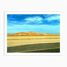 Namib Desert Sand Dunes And Road (Africa Series) Art Print