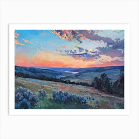 Western Sunset Landscapes Wyoming 2 Art Print