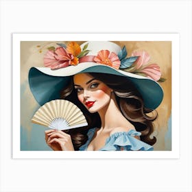 Hat And Fan 2 Art Print