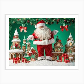 A Vividly Fluffy Red Santa Hat Brimming With Soft White Faux Fur Domes The Top In A Merry Celeb (1) Art Print