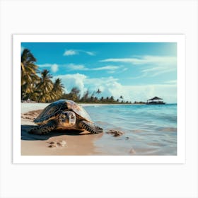 Turtle On The Beach 2 Art Print