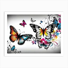 Colorful Butterflies 78 Art Print