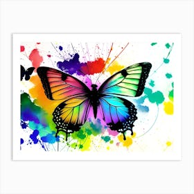 Butterfly With Splatters Art Print