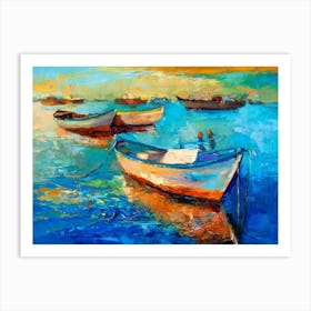 Boats In The Harbor Art Print