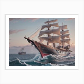 Sailing Ship In The Ocean Art Print