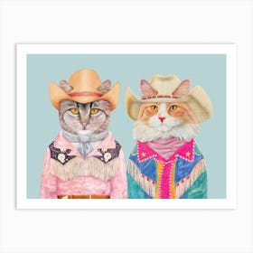 Cowboy Cats 5 Art Print