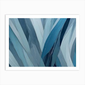 Abstract Background With Blue And White Stripes Art Print