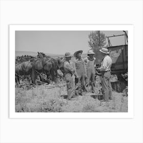 Mr Thayne, Fsa (Farm Security Administration) Cooperative Specialist, Talking To The Three Ericson Brothers Art Print