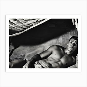 Sexy Topless Man Male Model with Sixpack Art Print