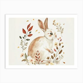 Little Floral Arctic Hare 2 Art Print