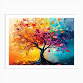 Elegant Colorful Tree Art Print