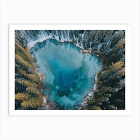 Aerial View Of A Blue Lake Art Print