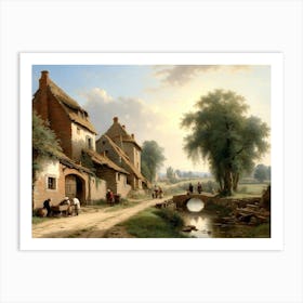 Village By The Water 1 Art Print