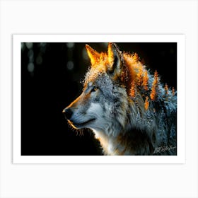 Lone Wolf - Wolf Face Art Print