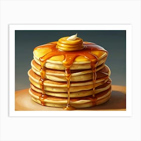 Stack Of Pancakes With Syrup And Butter Art Print