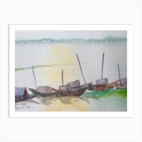 Boats In The Water Art Print