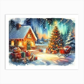 Christmas House Art Print