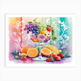 Fruit In A Glass, Still Kitchen Art Print