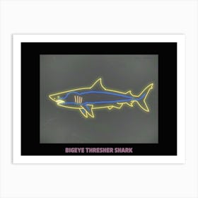 Neon Pink Bigeye Thresher Shark Poster 2 Art Print