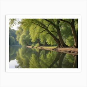 Reflection Of Trees In A River Art Print