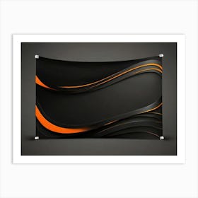 Abstract Black And Orange Art Print