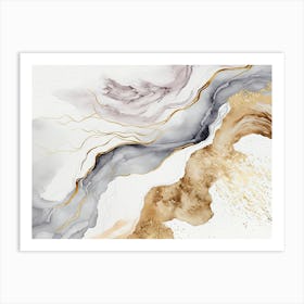 Elegant Natural White Gold Marble 2 Art Print