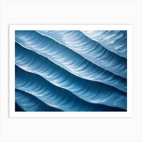 Abstract Texture Of Blue, Wavy Lines Creating A 3d Like Effect On A Background Art Print