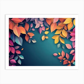 Elegant Colorful with Vibrant Flower Hanging Branches Illustration 6 Art Print