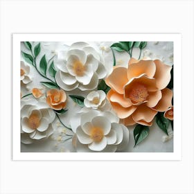 3d Artwork Flowers Painting Art Print