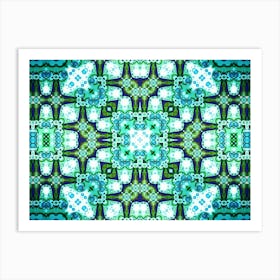 Blue And Green Pattern 2 Art Print