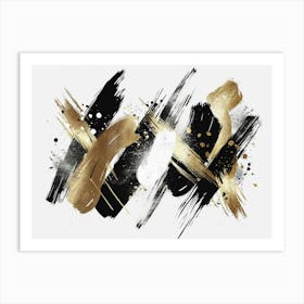 Abstract Gold And Black Painting 42 Art Print