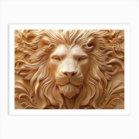 Carved Lion Head Art Print