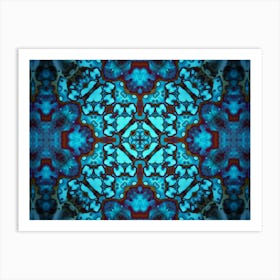 Abstract Pattern Blue Stars Art Print