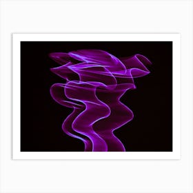 Glowing Abstract Curved Purple Lines Art Print