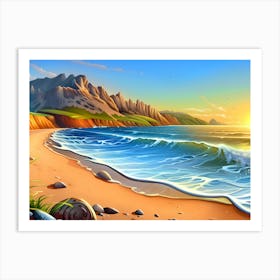 Sunset At The Sculpted Cliffs Art Print