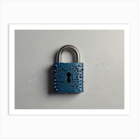 Blue Padlock 3 Art Print